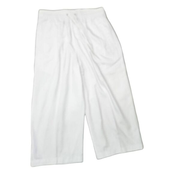 Jenny Buchanan White Drawstring Capri Pants Petite Medium NEW TAGS - Picture 1 of 9